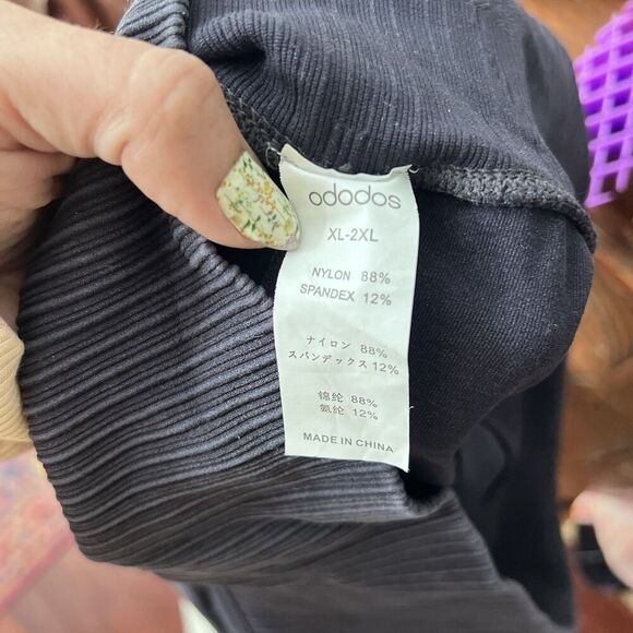 Ododos Butt Lifting High Waist Biker Legging Shorts XL-2XL Navy Blue Textured - Picture 2 of 7